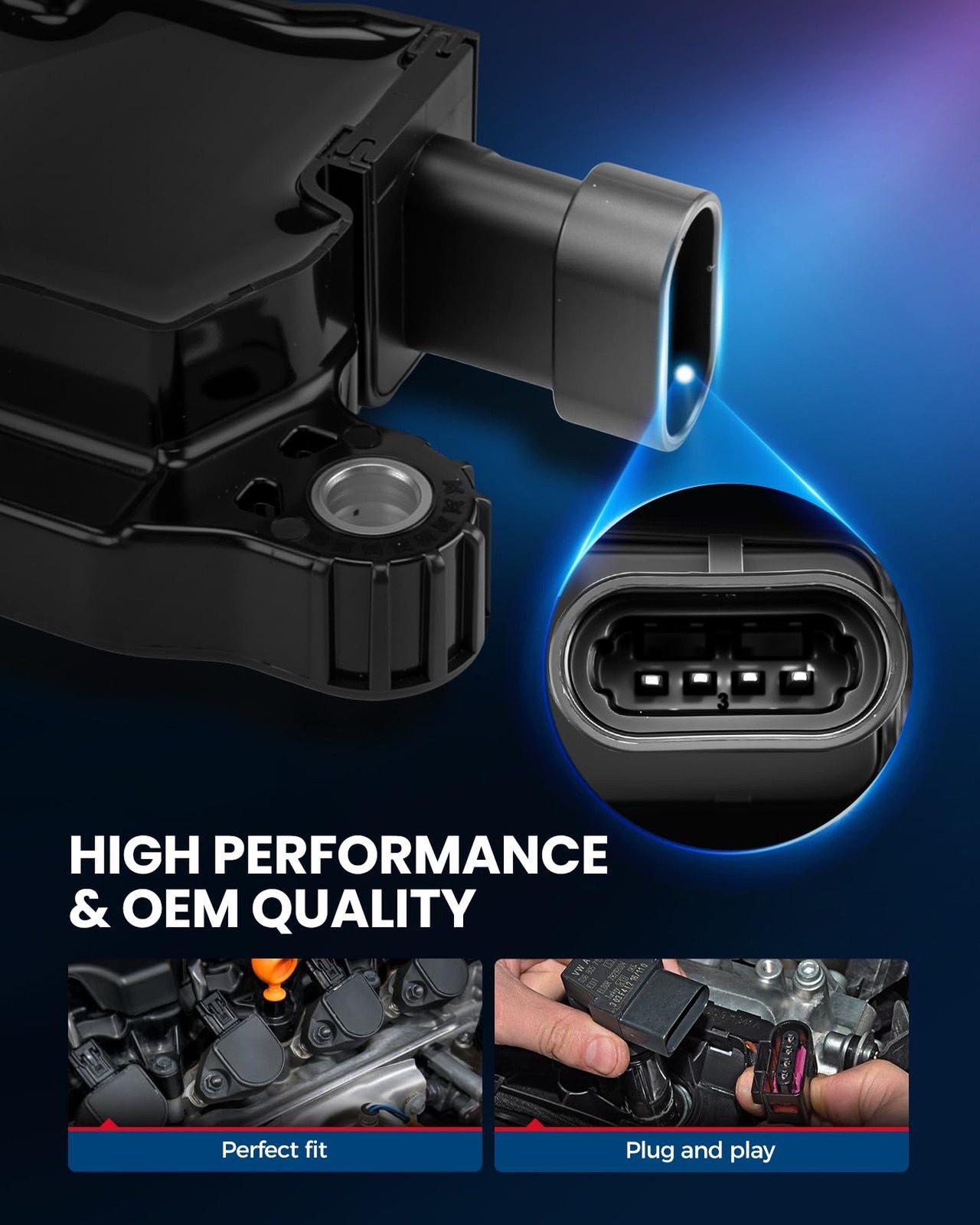 KAX 8-Pack Ignition Coil Pack & Iridium Spark Plugs Kit w/Magnetic Socket for…