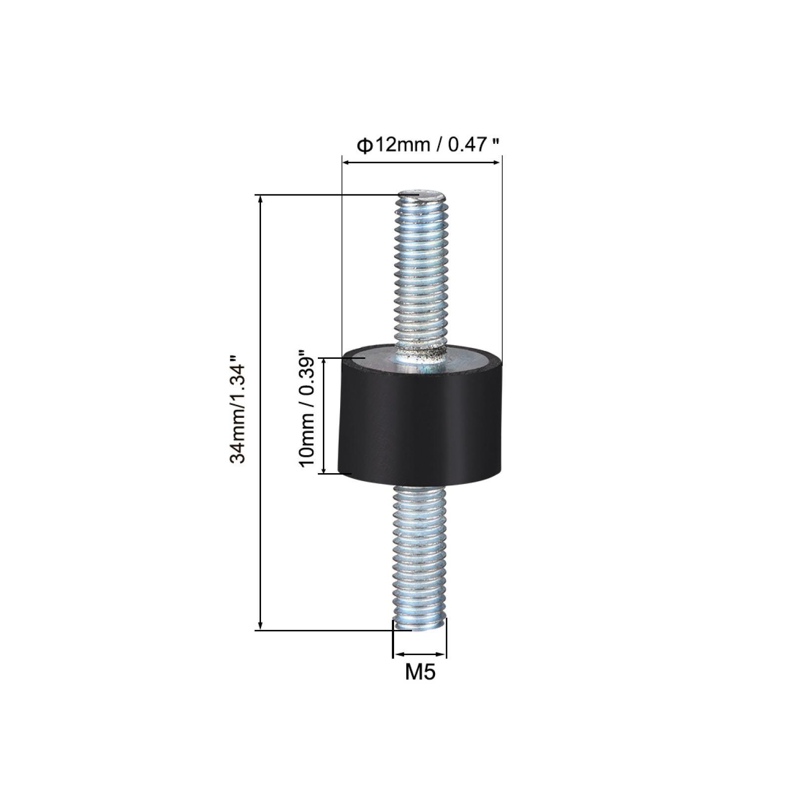 8pcs Rubber Vibration Isolator Mounts Shock Absorber M5 x12mm Studs