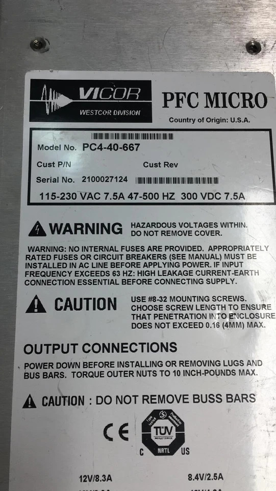 ✅ VICOR Switching Power Supplies PFC Micro PC4-40-667