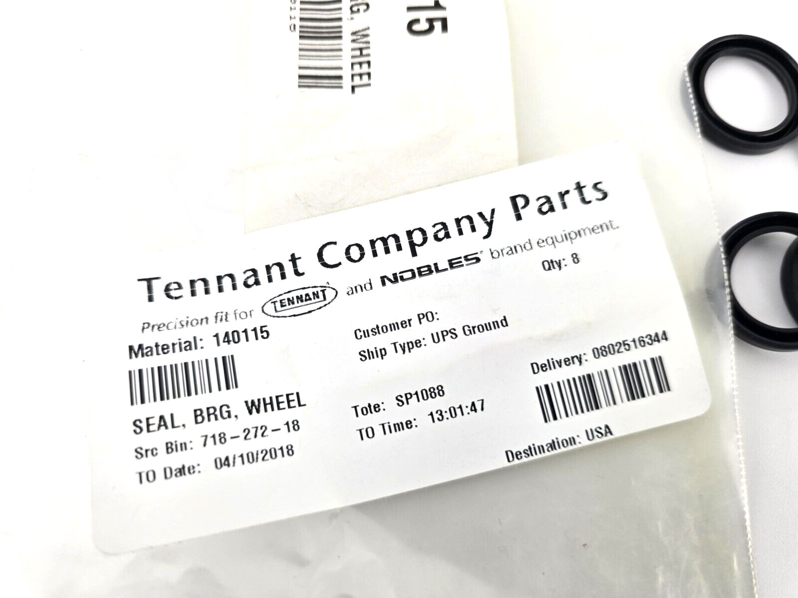 2pcs Tennant Nobles 140115 Seal Bearing Wheel