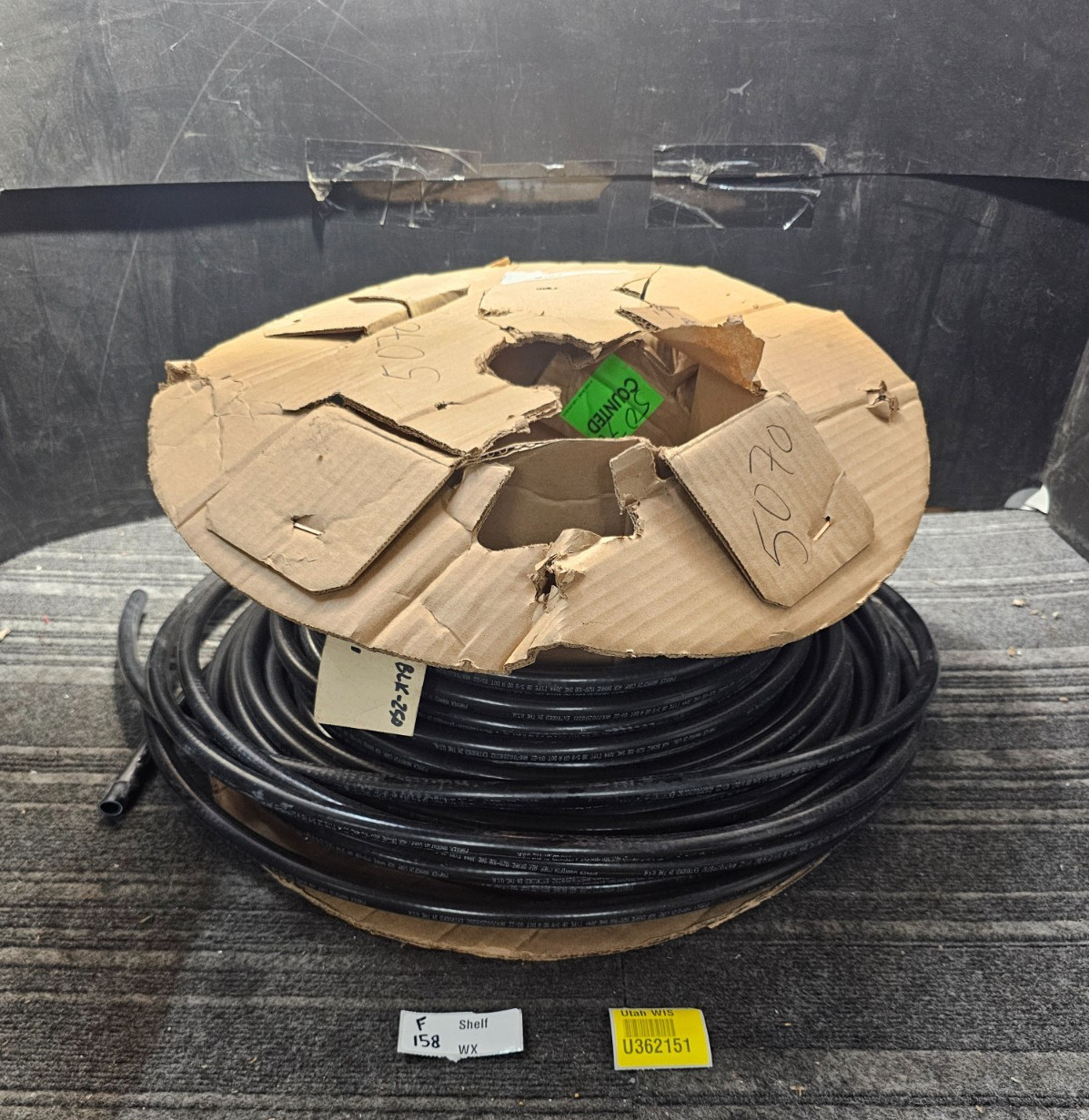 Parker 1120-10B 150ft. Air Brake Tubing, 5/8in. Od, Type B Black Polyester Braid