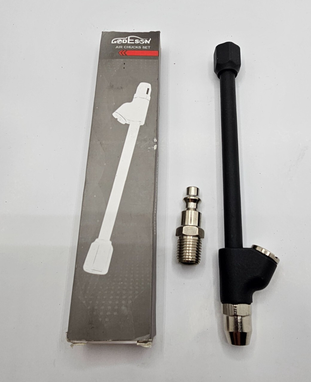 (QTY 2) Godeson Air Chuck 1/4″ FNPT Extended Reach Dual Head Chuck w/ Quick Plug