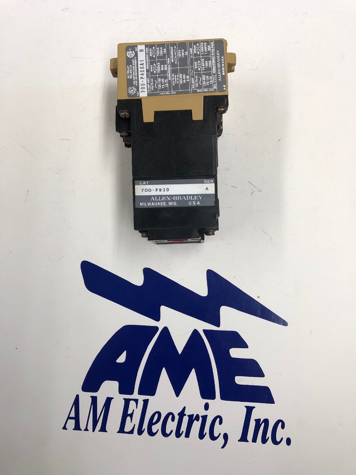 ALLEN BRADLEY 700-PB20 ADDER BLOCK &700-P400A1 AC Relay