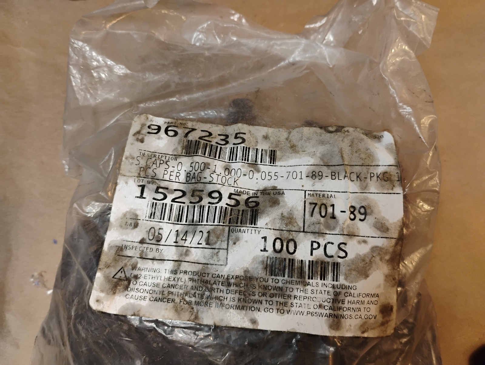 100, Stockcaps Caps 0.500-1.00-0.055-701-89 Black 967235 – Fast Ship