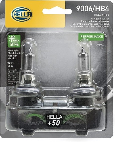 HELLA 9006P50TB Bulb 9006 12V 55W P22D T4 +50 (2)