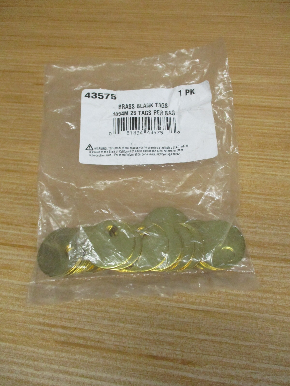 C.H. Hanson 43575 Brass Blank Tags 1094M 1-3/8″ OD (Pack of 25)