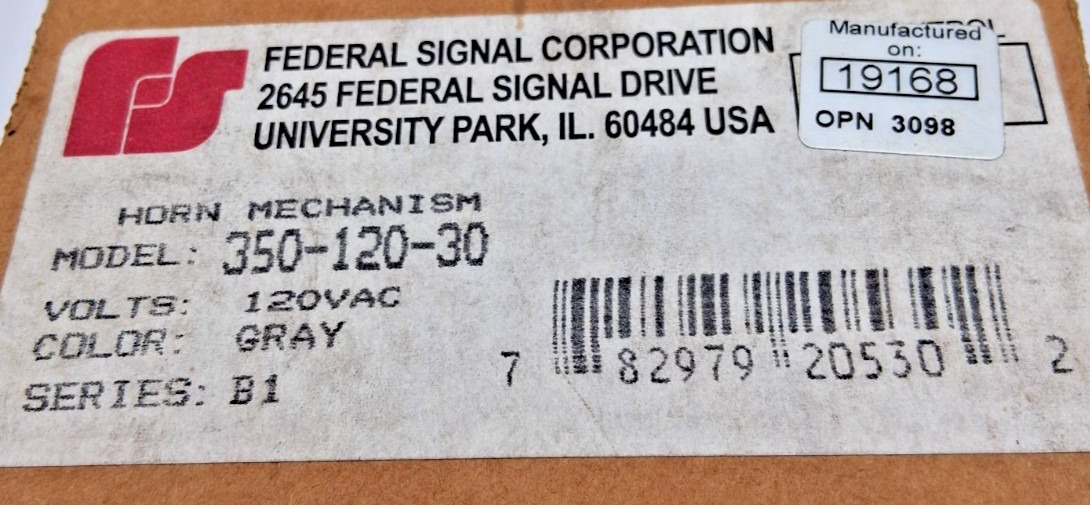 Federal Signal 350-120-30 Vibratone Horn