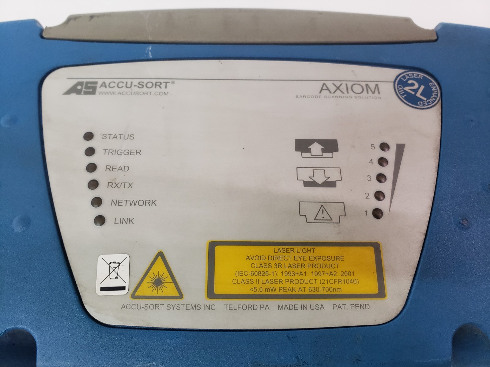 Accu-sort Axiom 2L Barcode Scanner Laser Enhanced