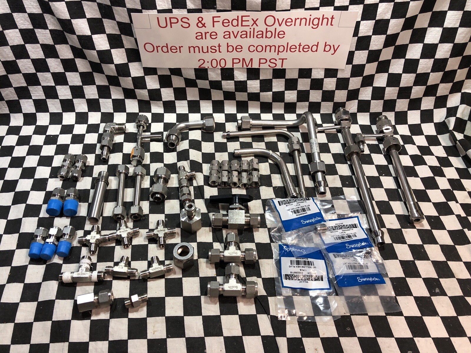 LOT SWAGELOK HAM LET TEE BALL VALVE CROSS UNION PORT COUPLING ELBOW 1/4″ TO 1/2″