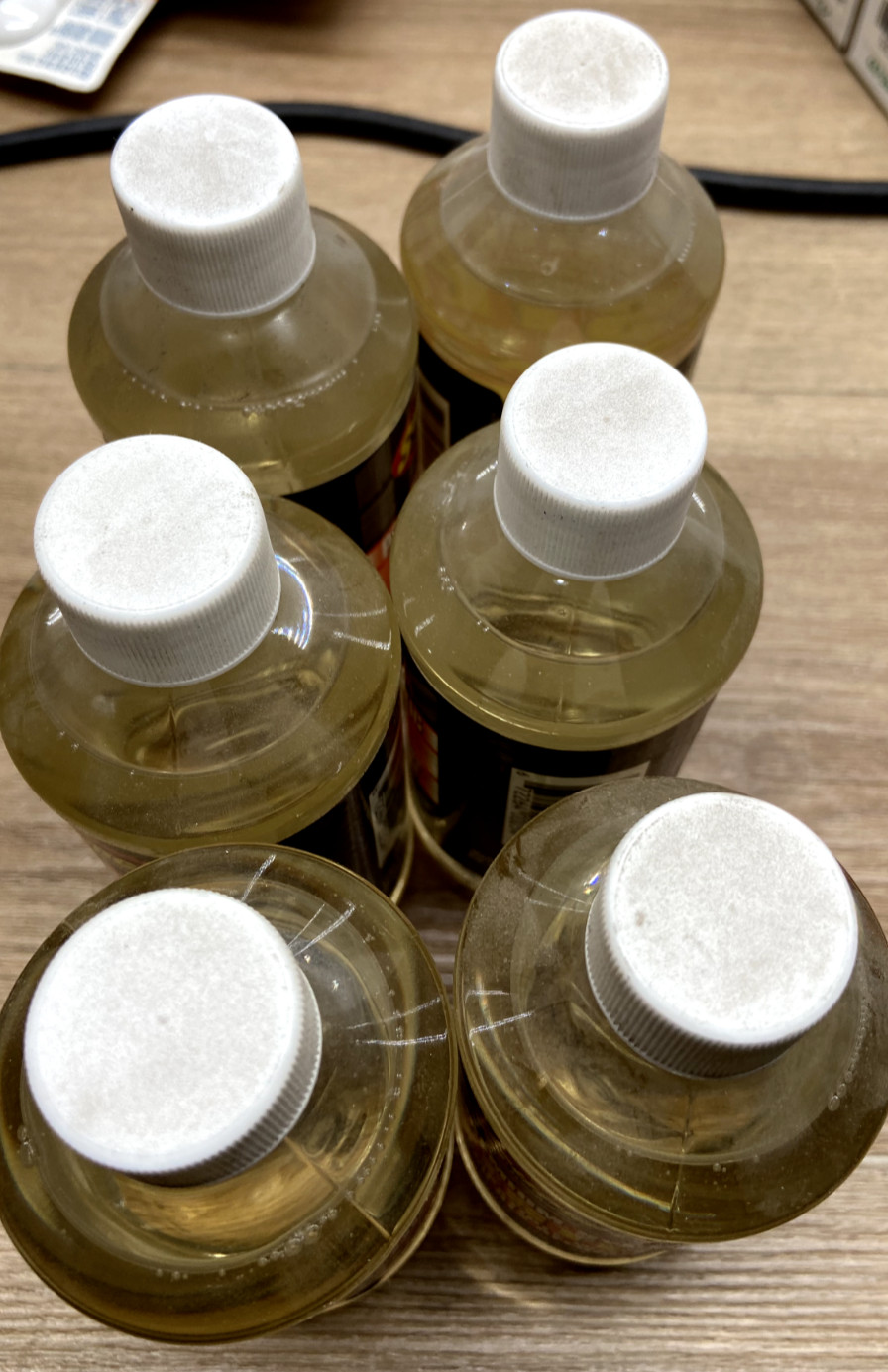 Lot of 6 A/C Compressor Ester Lubricant Plastic Bottle Yellow Tint