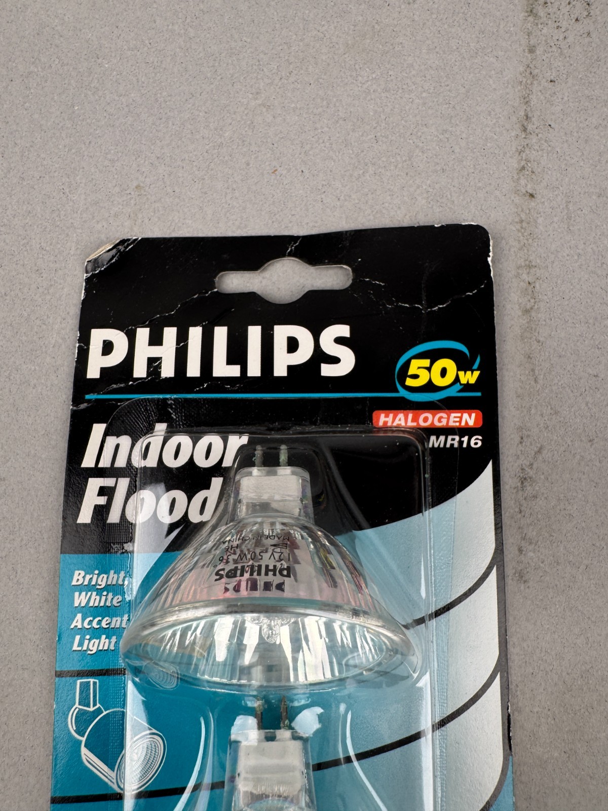 Lot of 3 PHILIPS MR16 Halogen Bulbs 50W Indoor Flood 12V 2000h GU5.3 Brand New