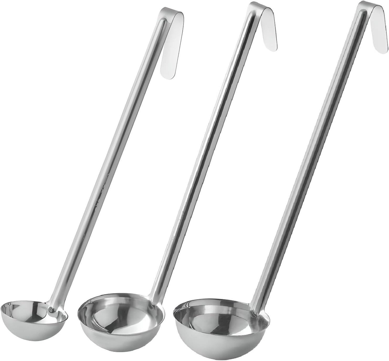 OCS Parts Set of 3 Stainless Steel Culinary Ladles | 1, 3, and 5 Ounce Ladles