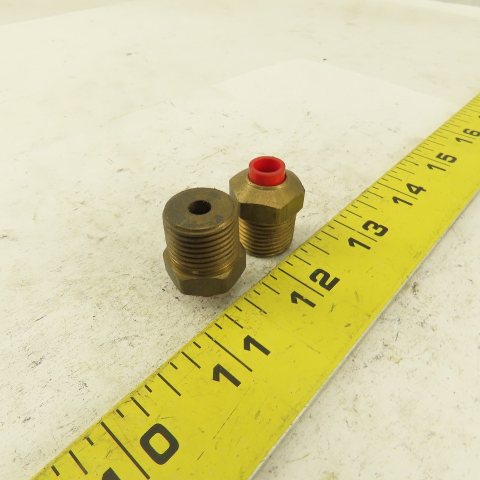 3/8″ NPT x 1/4″ Nylon Push To Connect Brass Straight Connector Lot Of 2