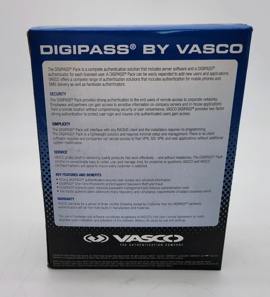 VASCO DIGIPASS PACK FOR REMOTE AUTHENTICATION 25 PIC /25 USER PACK