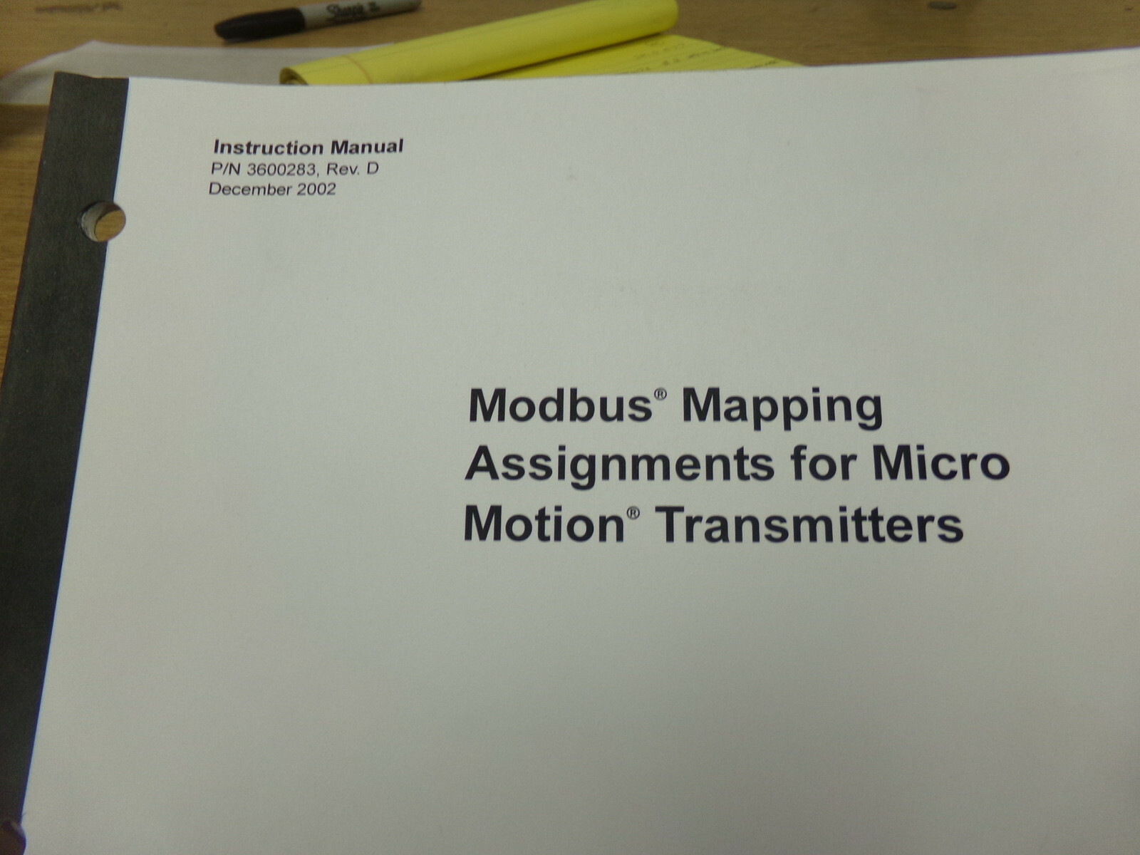 NEW Emerson Micro Motion Modbus Mapping Assignments Instruction Manual 3600283