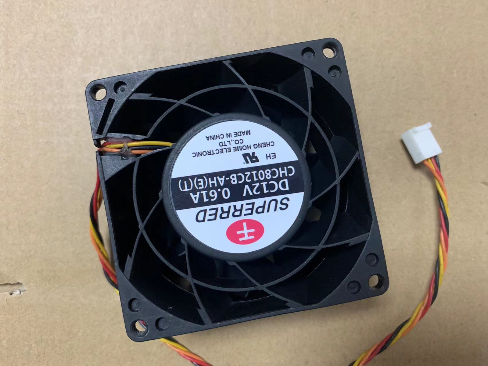 1PC SUPERRED CHC8012CB-AH(E)(T) 12V 0.61A 8CM Chassis Cooling Fan