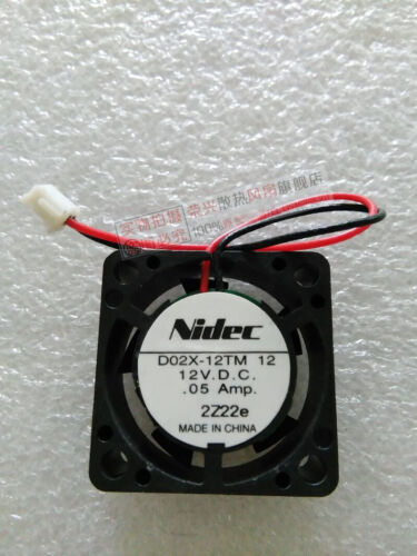 Nidec D02X-12TM 12 2.5cm 2510 12V 0.05A 2 Wire Dual Ball Cooling Fan