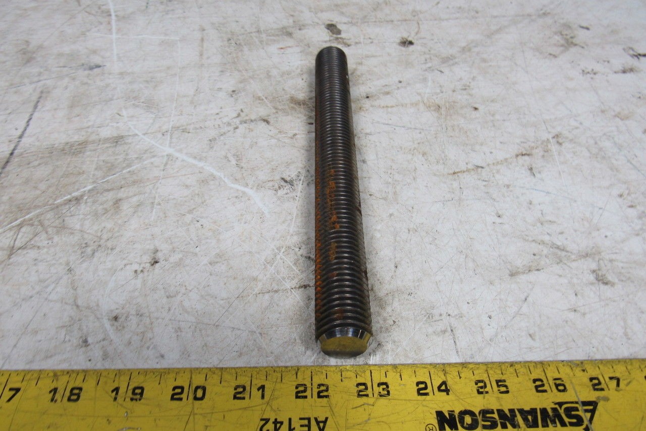1″-8×9-1/2″ (OAL 9-3/4″) A193 B7 Fully Threaded Stud Plain Finish Lot of 5