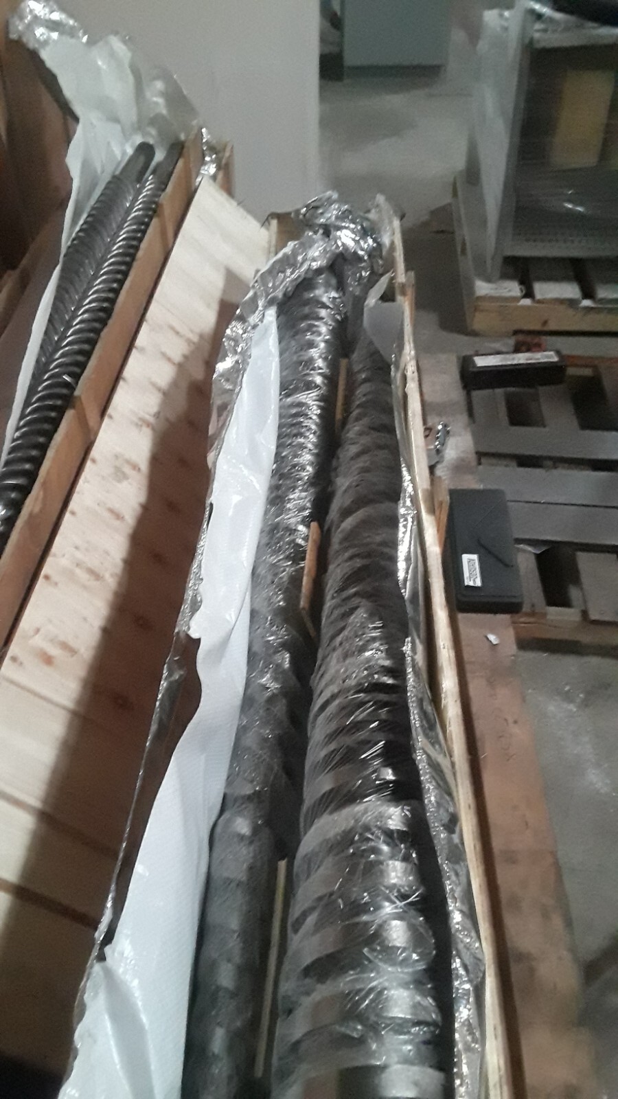 New Never used Conical Twin Extruder Screws 60mm dia 67 3/4″ Length
