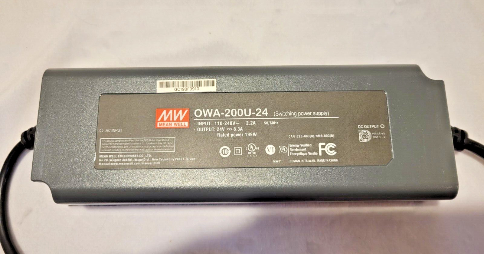 Mean Well OWA-200U-24 199W, 24V, 8.3A, AC Moisture Proof Power Supply modifie