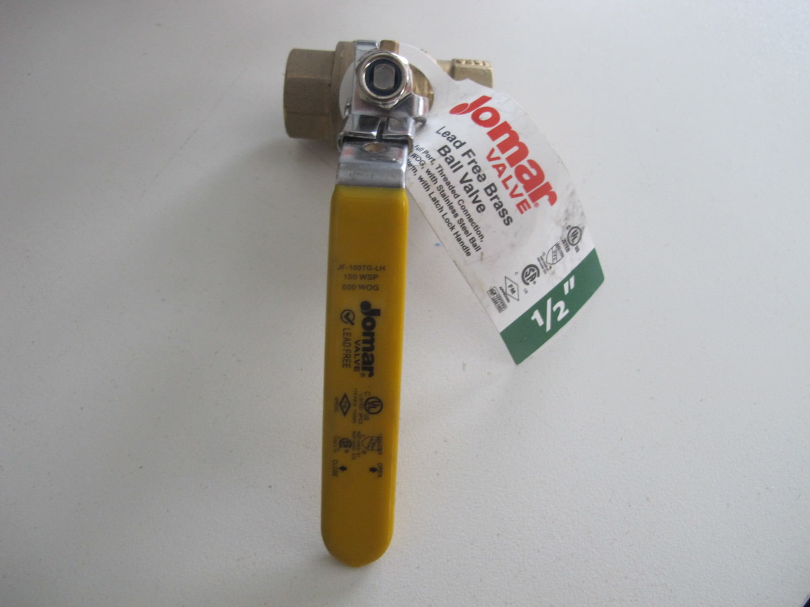 JOMAR VALVE JF-100TG-LH LF Brass Ball Valve,SS Trim,NPT,1/2″ 600WOG NEW