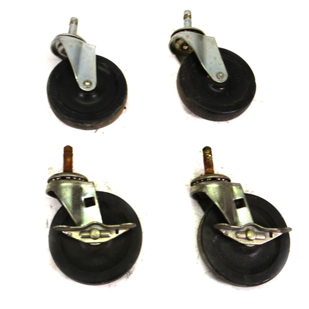 (Lot of 4) Faultless Rolling Cart Swivel 4″ x 1 Locking Industrial Caster Wheels