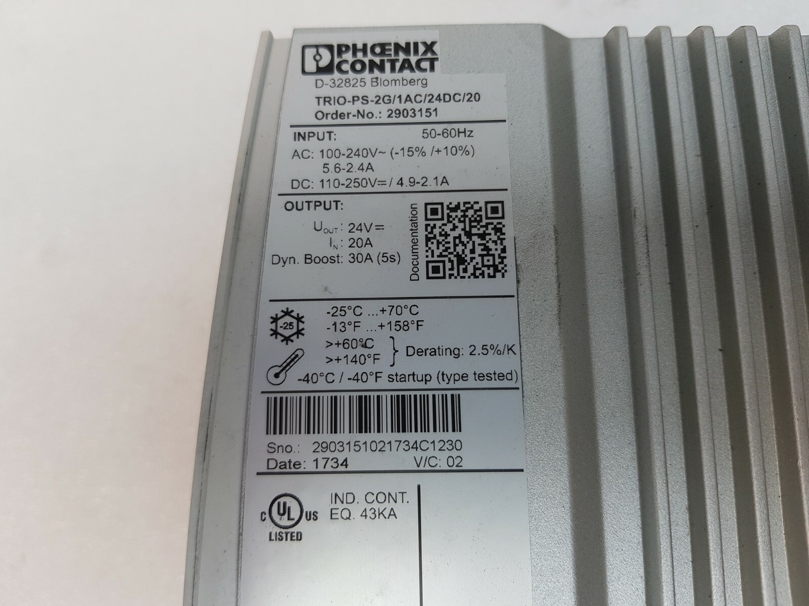 Phoenix Contact 2903151, TRIO-ps-2g/1ac/24dc/20