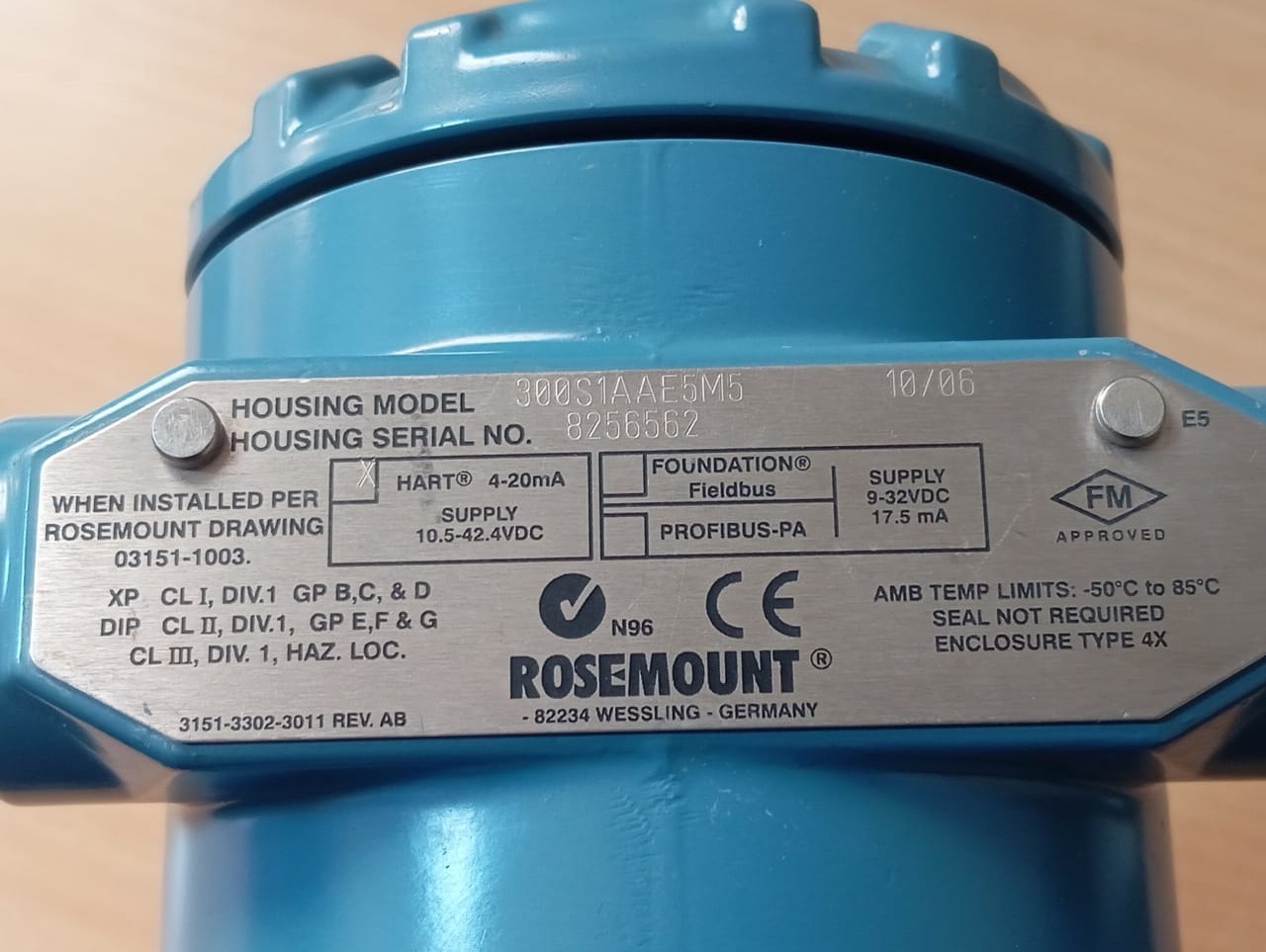 Rosemount / Pressure Transmitter / 300S1AAE5M5 / 3051S / 0-30psi, 30psi/2.07bar