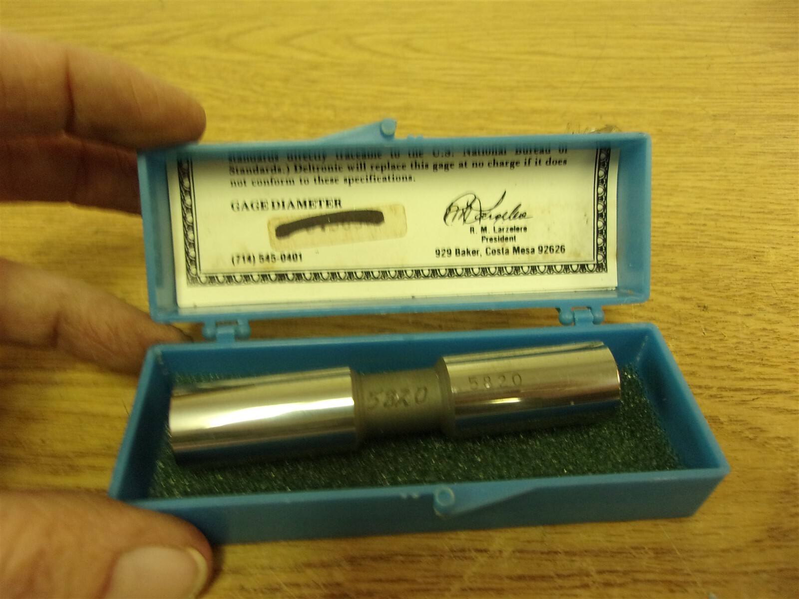 NEW Deltronic Pin Gage .5820 *FREE SHIPPING*