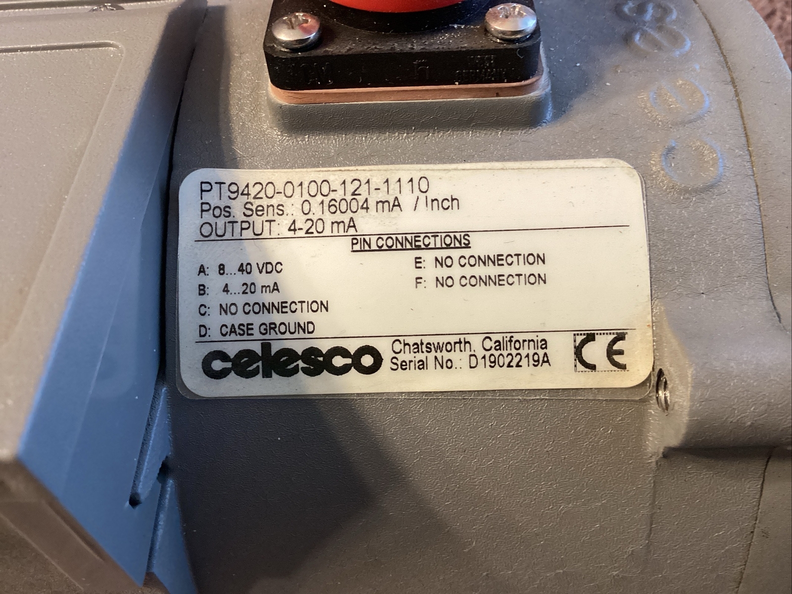 CELESCO PT9420-0100-121-1110 CABLE EXTENSION POSITION TRANSDUCER… NOS 😀