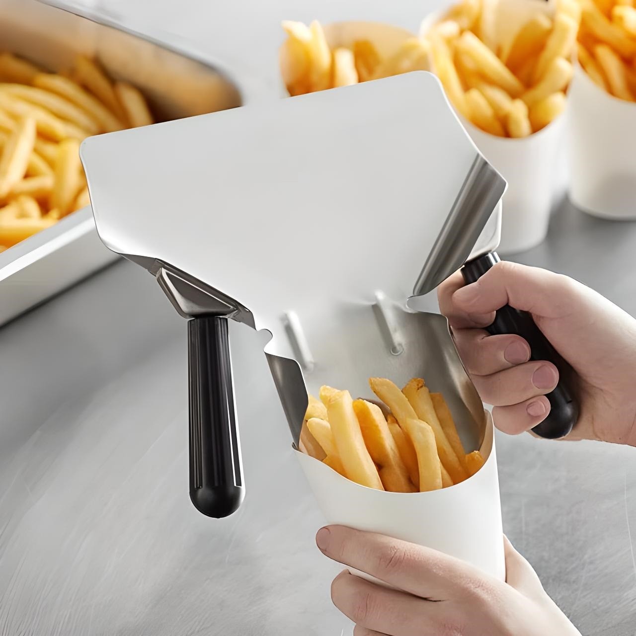 OCS Parts Fill Scoop for Popcorn and French Fries | Double Handed
