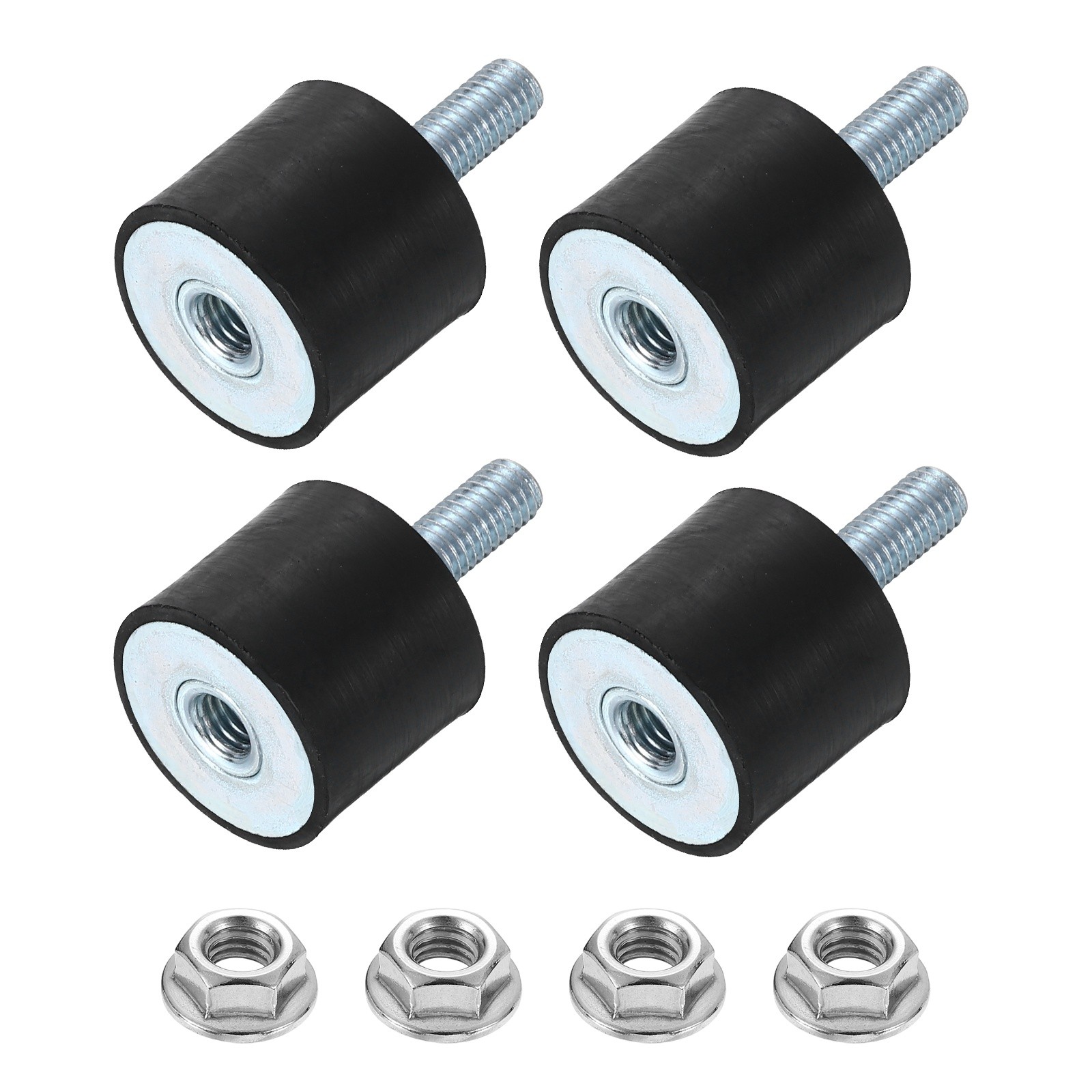 4Pcs M8x23mm Rubber Mounts 30x25mm(DxH) Rubber Shock Absorber Mount with Nuts