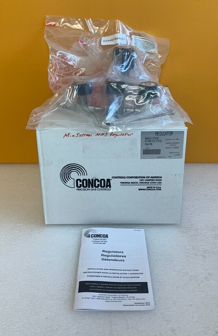 Concoa 4222601-01-705D 1/4″ FPT, 6 Port0, Bar + PSIG Gauges, Regulator. New!