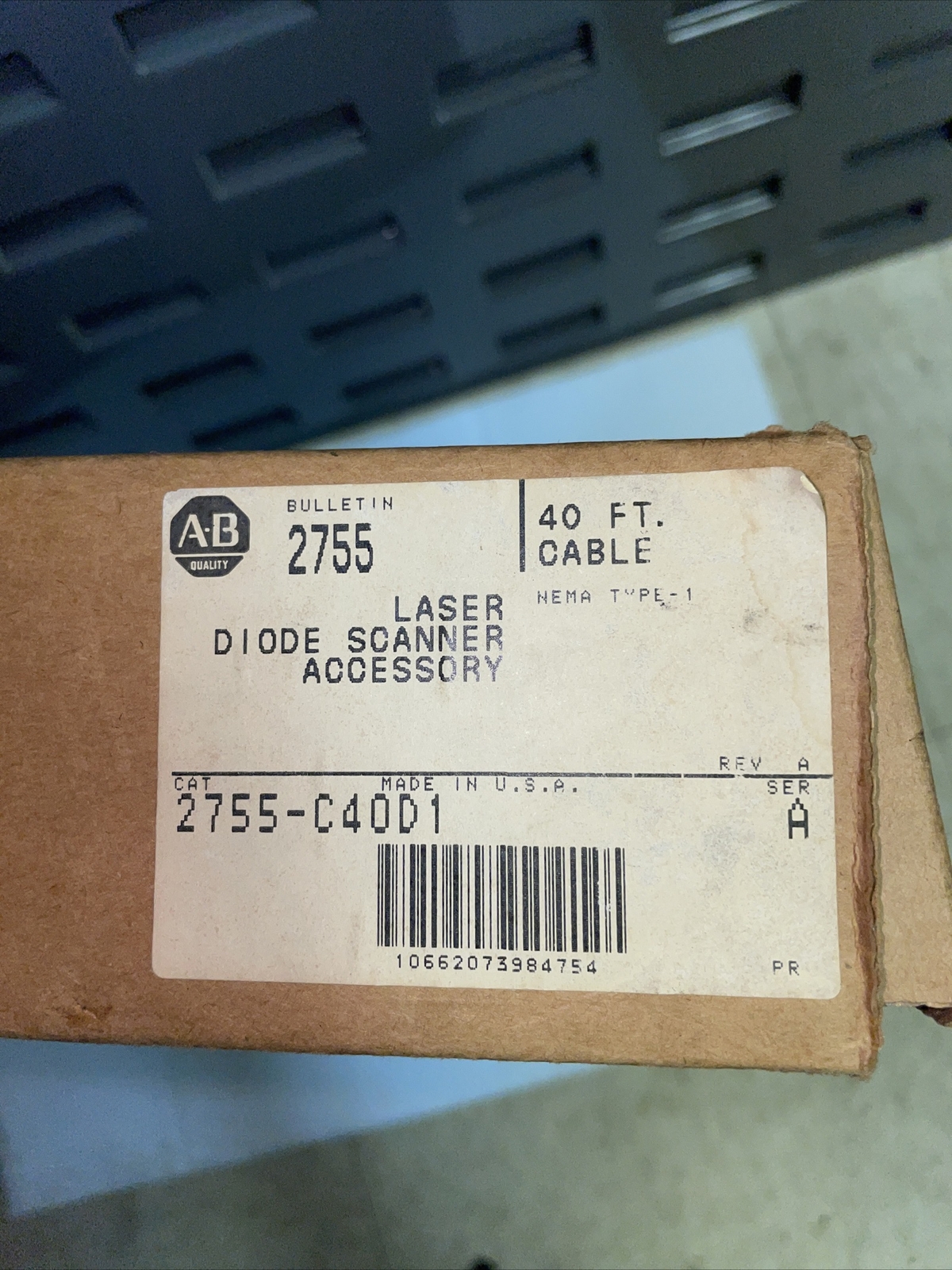 ALLEN BRADLEY 2755-C40D1 LASER DIODE SCANNER CABLE SER.A 2755C40D1 NEW