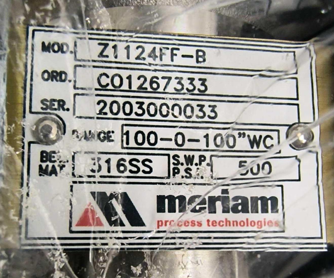Unused Meriam Z1124FF-B Bellows D/P Indicator
