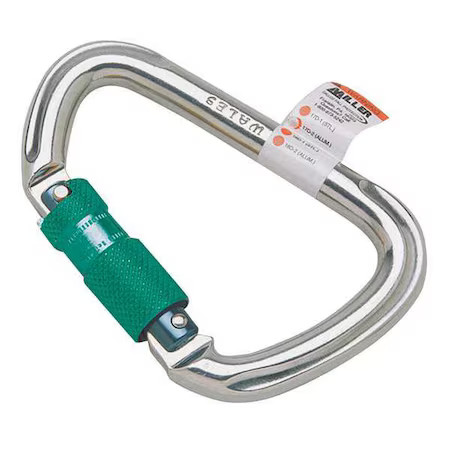 Honeywell 17D-1 Twist Lock Carabiner 4-5/8 L, Carbon Steel, Zinc Plated