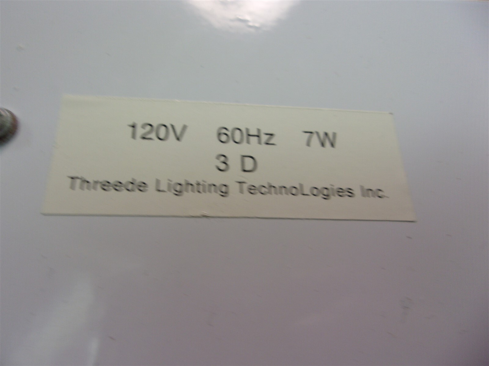 NEW Threede Lighting Wet Location Fluorescent Lamp Fixture 3D 120V 7W