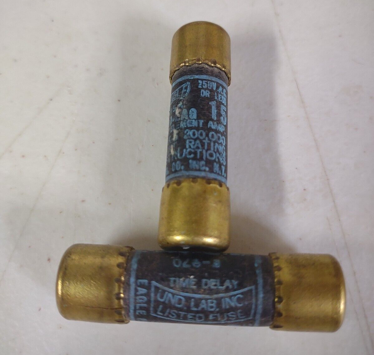 15 Amp Cartridge Fuse 250V AC Dual Element Time Delay Slow Blow Eagle 640