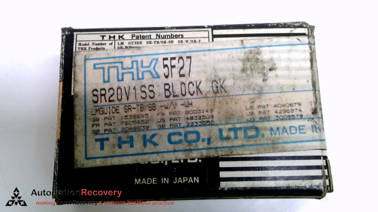 THK SR20V1SS, HORIZONTAL MOUNT RADIAL SR BLOCK, 47.3MM LENGTH,, NEW #213216