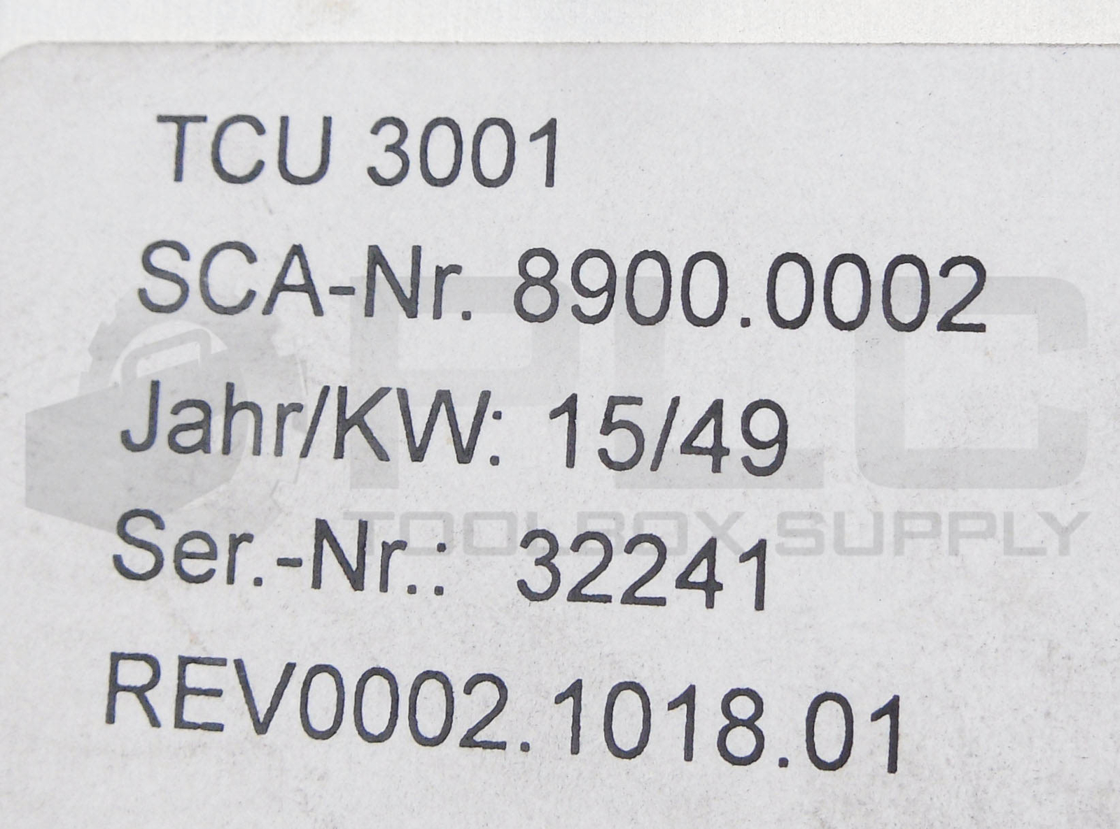 SCA TCU 3001 ADHESIVE APPLICATION CONTROLLER SYSTEM 24V 8900.0002