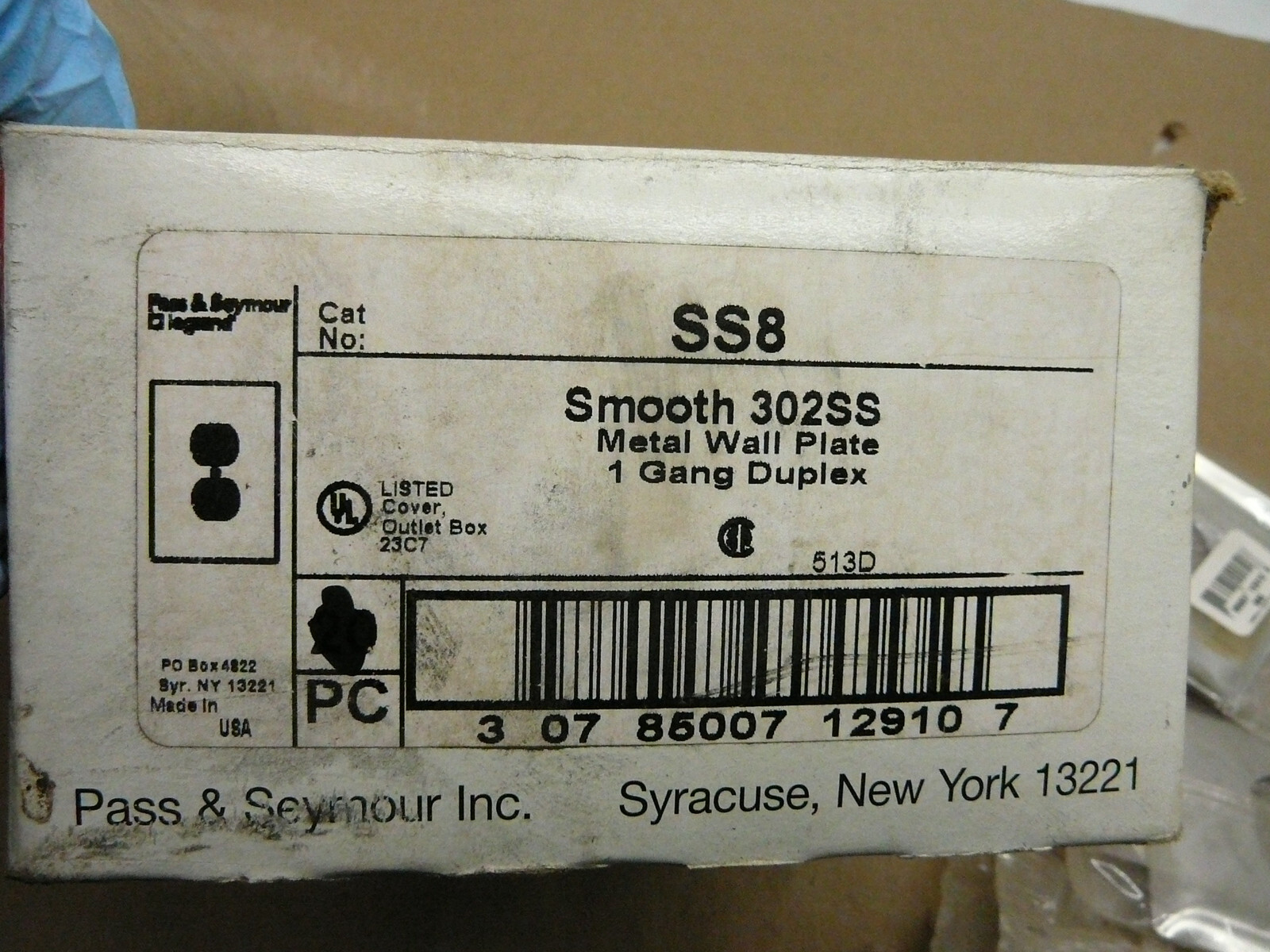 BOX OF 9 LEGRAND SS8 SMOOTH 302SS METAL WALL PLATES 1 GANG DUPLEX