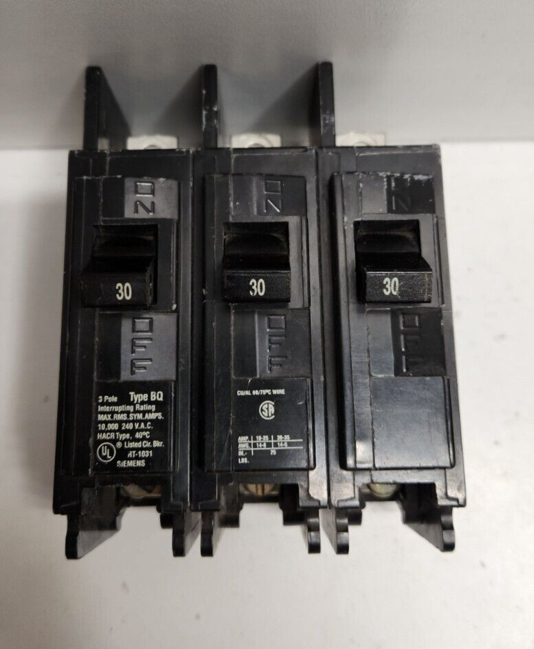 GUARANTEED! SIEMENS 30A 240V 3-P CIRCUIT BREAKER BQ3B030