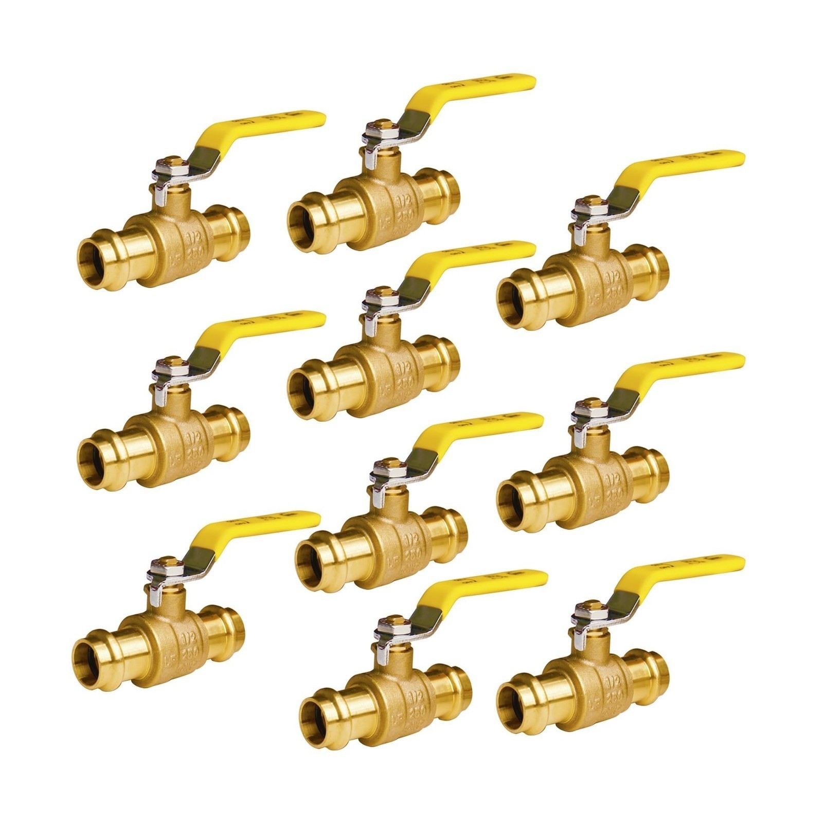 10-Pack 1/2″ Press Propress Ball Valve Fittings for Copper Pipe, Lead-Free