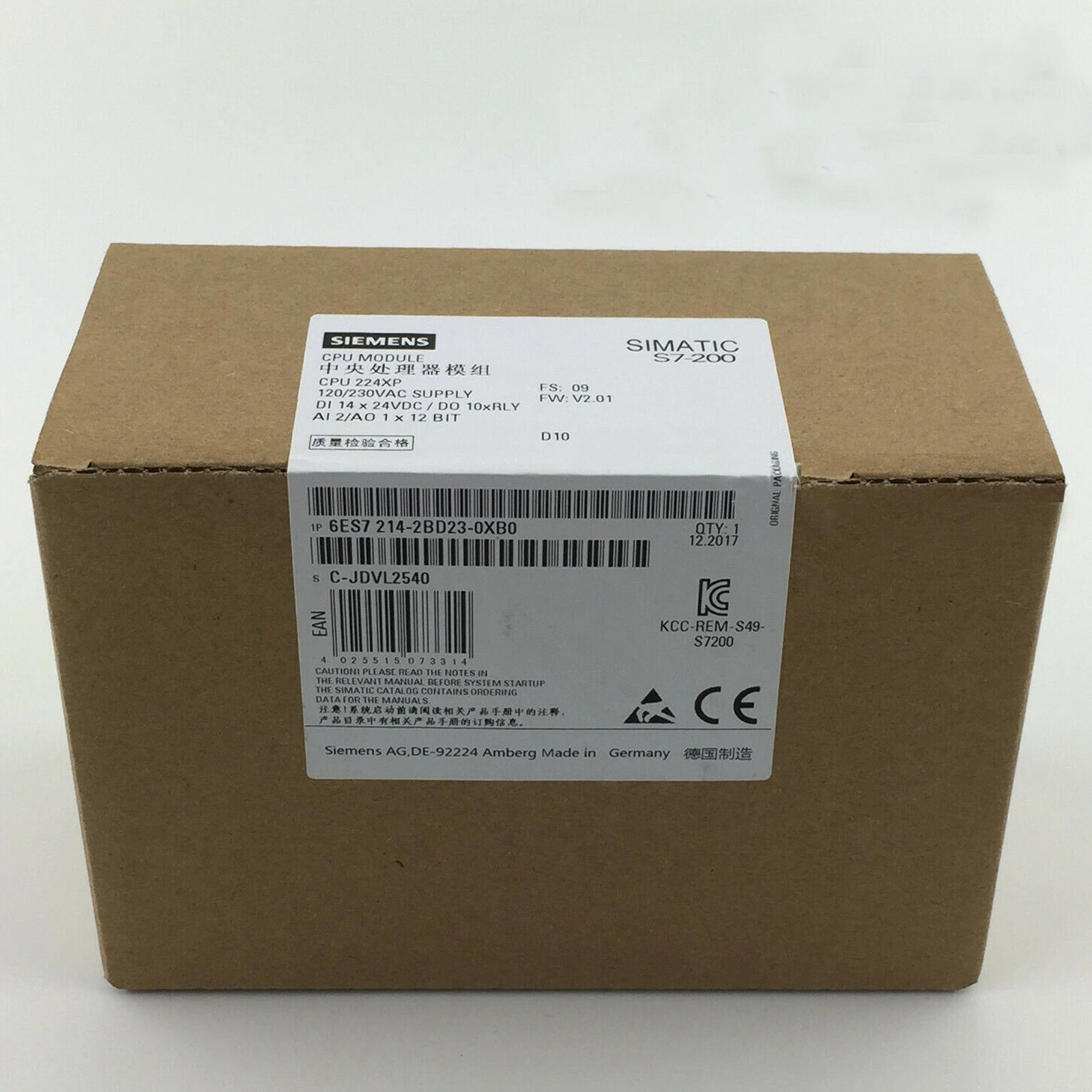 New Siemens 6ES7 214-2BD23-0XB0 6ES7214-2BD23-0XB0 CPU Module us free tax