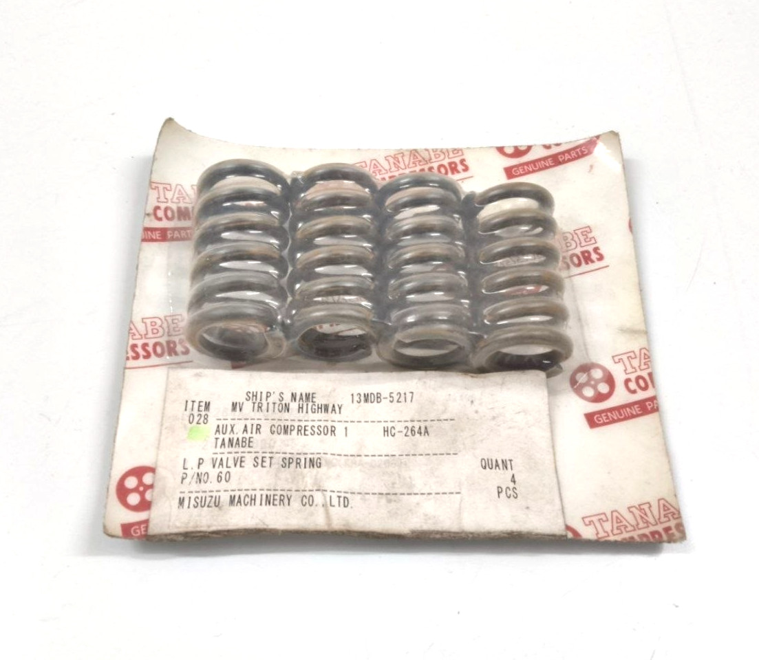L.P Valve Set Spring P/N 60 For Tanabe HC-264A Compressor Parts (PACK OF 04)