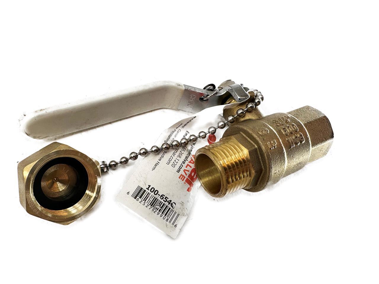 Jomar Valve LF Brass Cap and Chain Valve 100-654G NEW FREE FAST SHIP