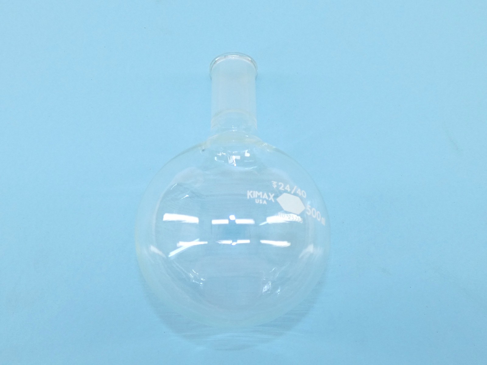 Kimble Kimax 25285 24/40 Glass Round Bottom Boiling Flask 500mL – NEW Surplus!