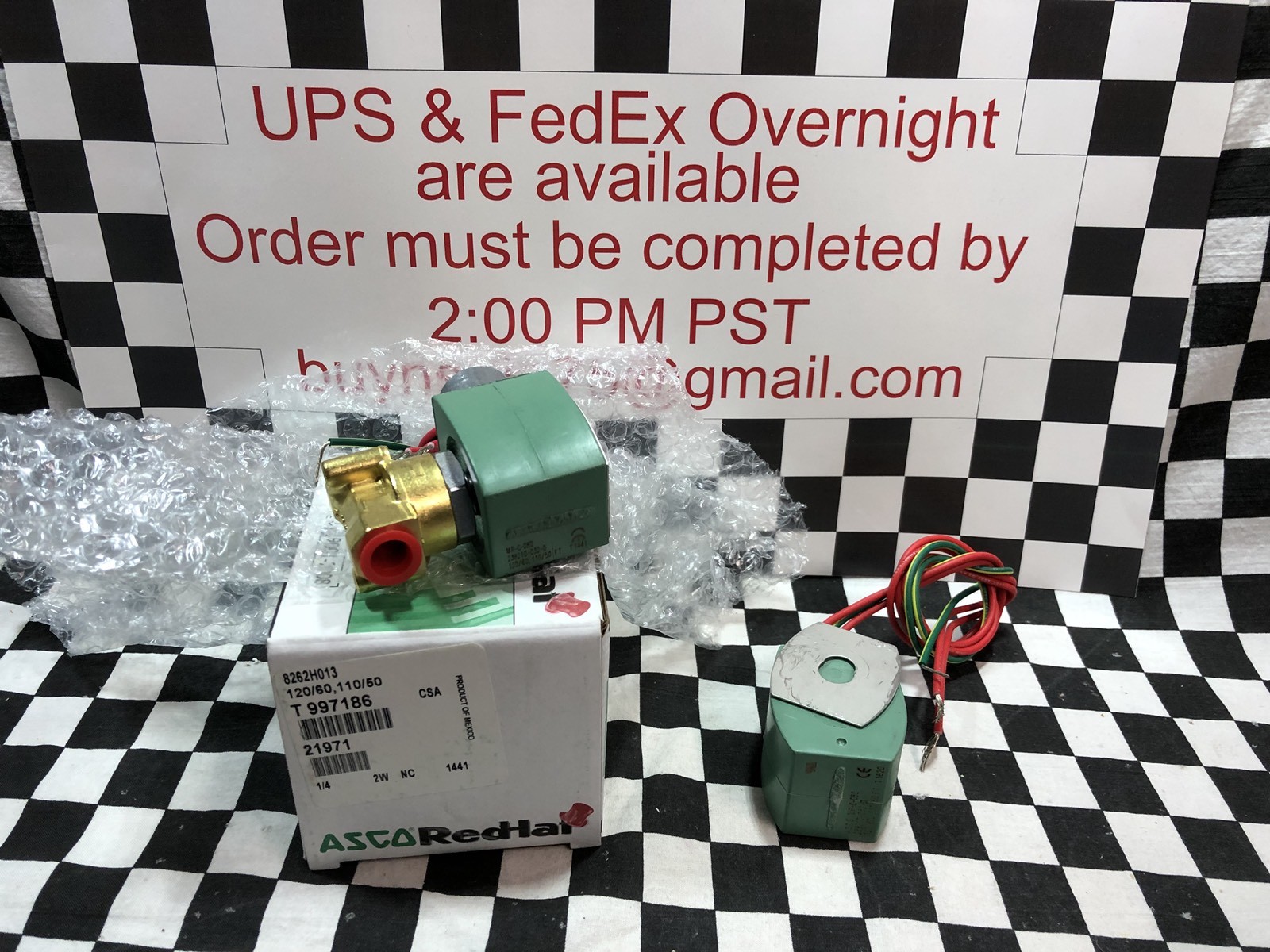 LOT OF 2 ASCO SOLENOID 1/4″ FNPT, BRS, 8262H13 & PM-080, SHIPSAMEDAY#Box 14 “P5”