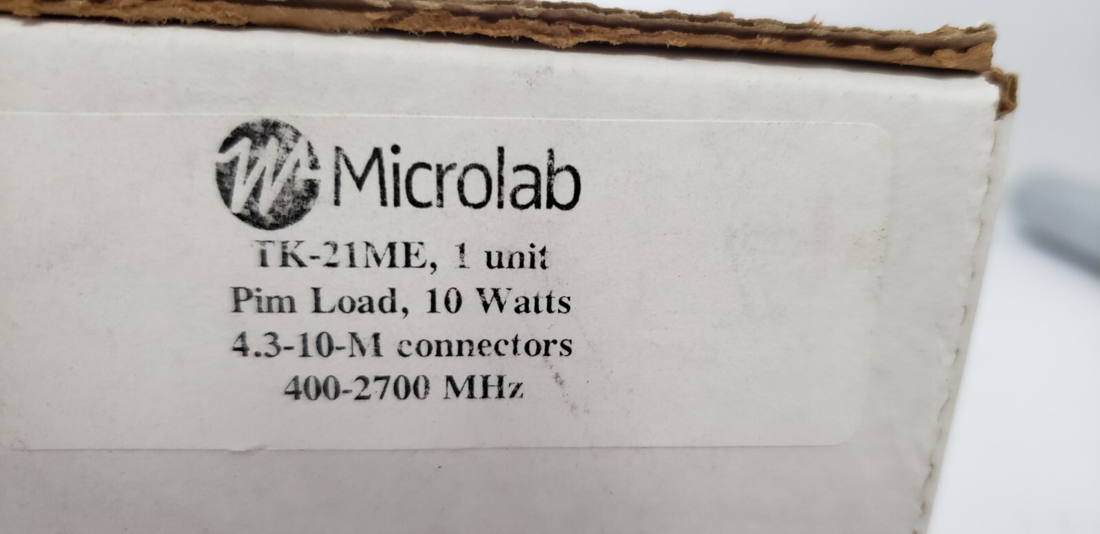 MICROLAB TK-21ME PIM LOAD, 10 WATTS, 4.3-10-M CONNECTORS, 400-2700 MHz, NIB