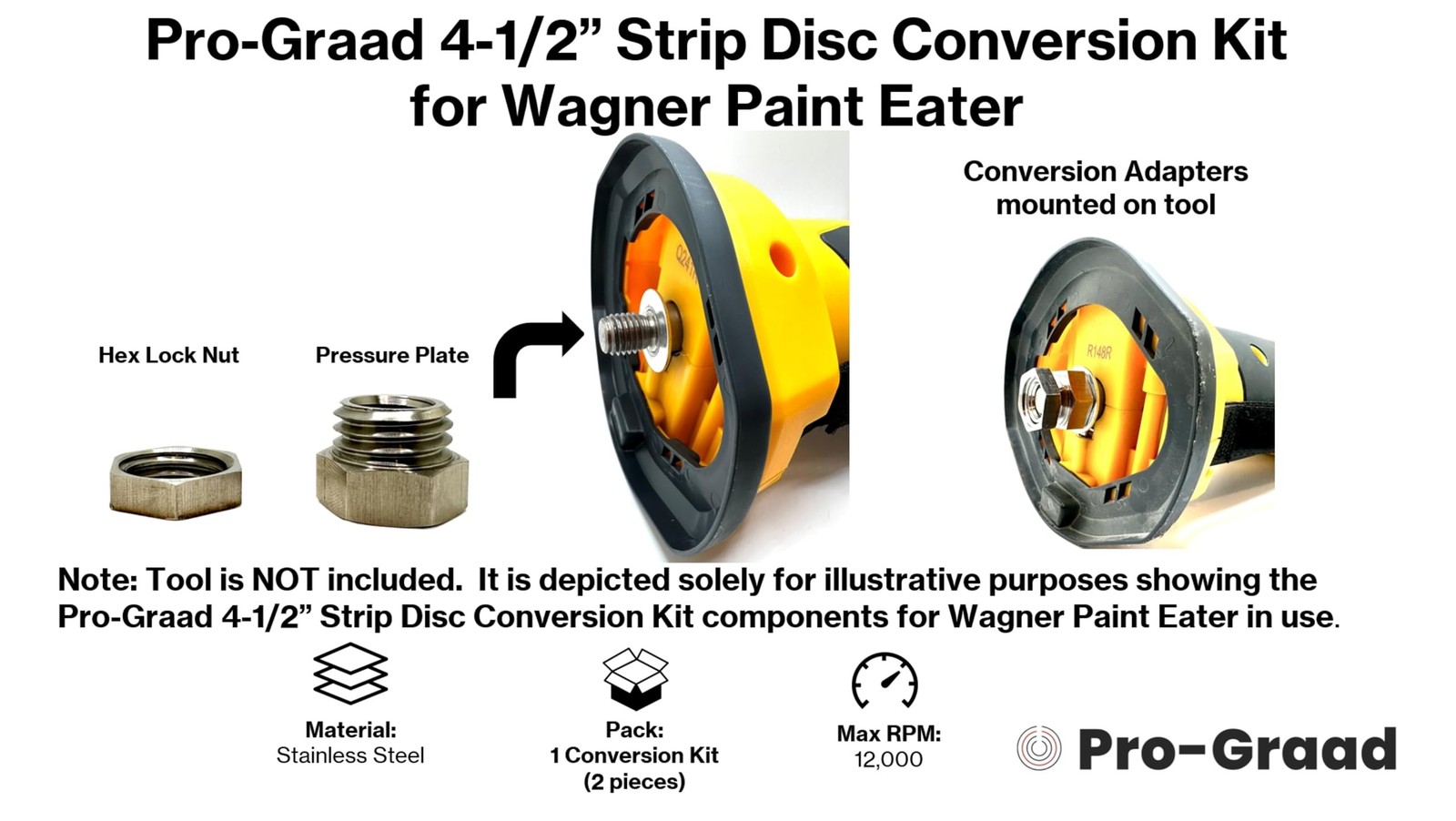 SuperGrindz Universal Strip Disc Conversion Kit for Wagner PaintEater -…